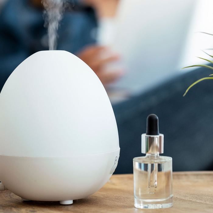 diffuser and essential oil with plant