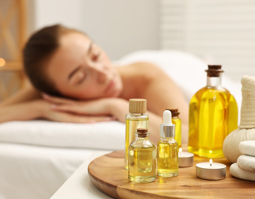 Woman enjoying oil massage