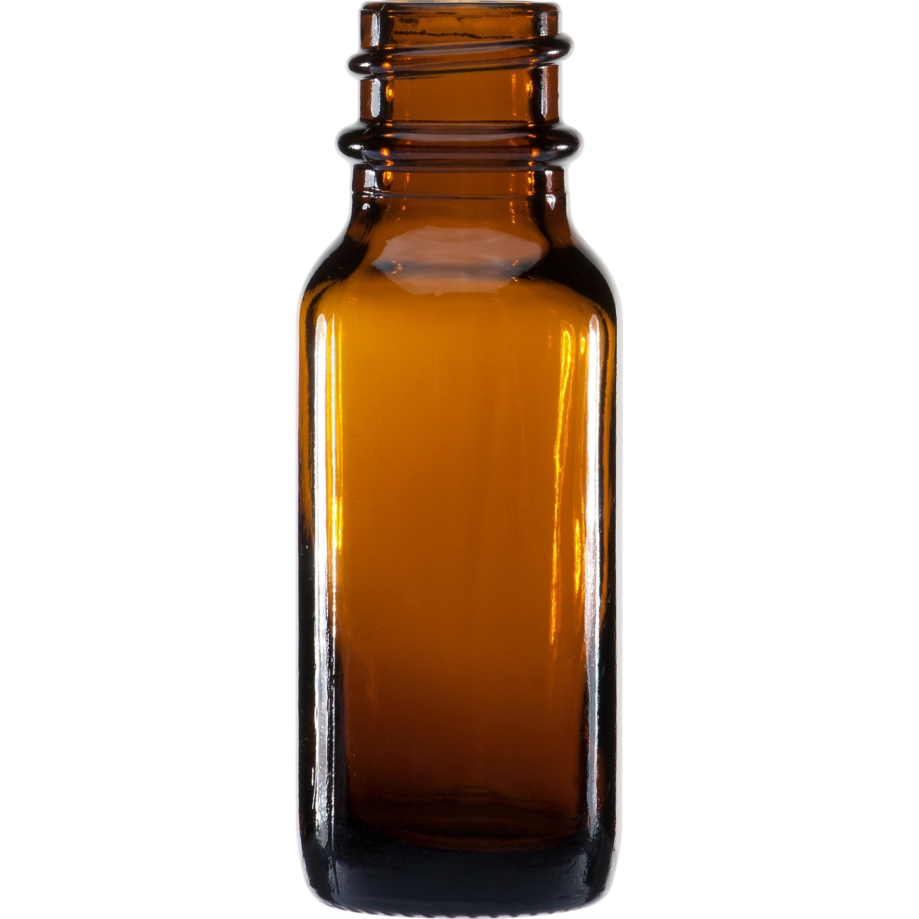 Amber Boston Round Bottles - 0.5 oz