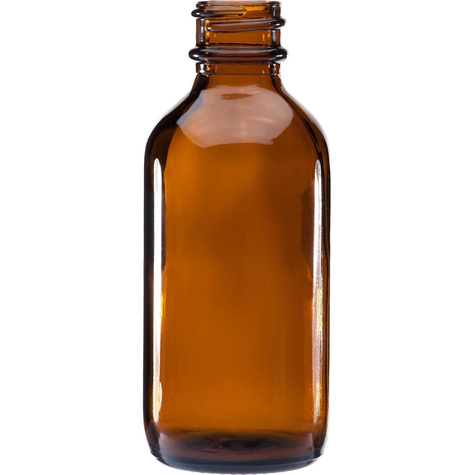 Amber Boston Round Bottles - 2 oz