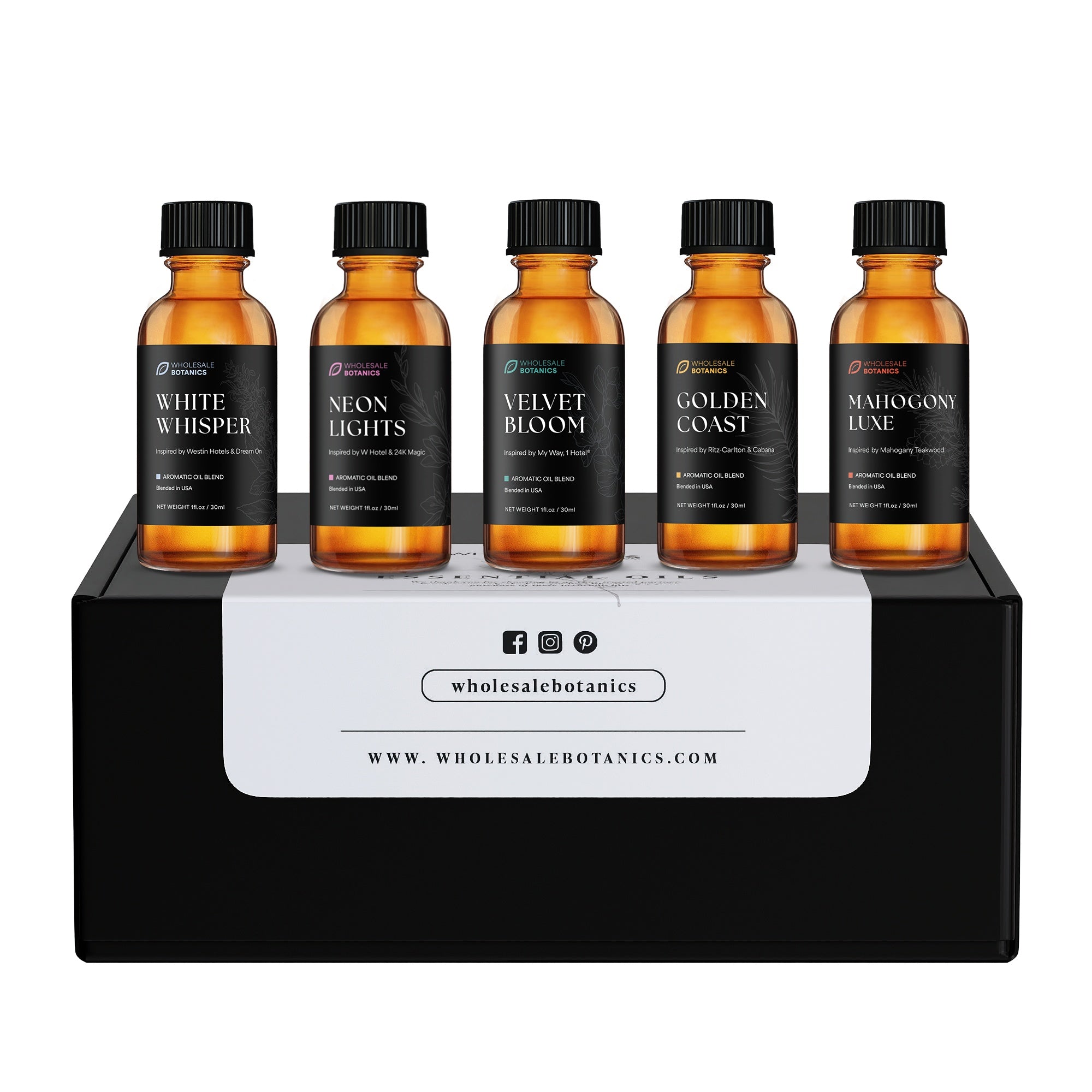 Hotel-Inspired Fragrance Oils by Wholesale Botanics + Waterless Diffuser (Trial Set)