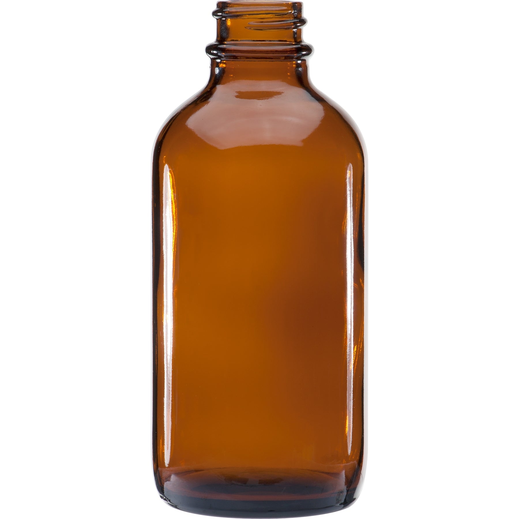 Amber Boston Round Bottles - 4 oz