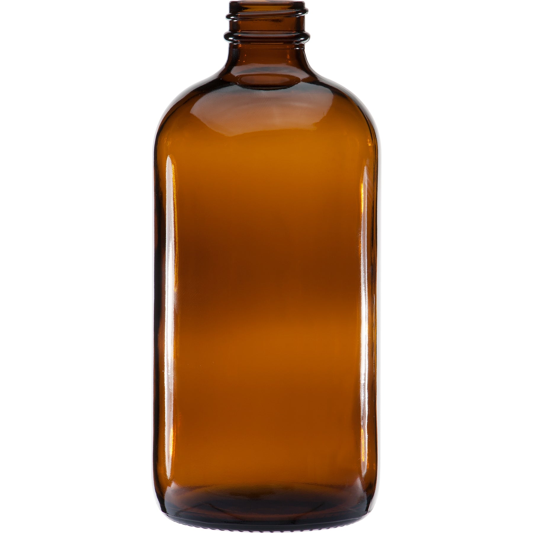 Amber Boston Round Bottles - 16 oz